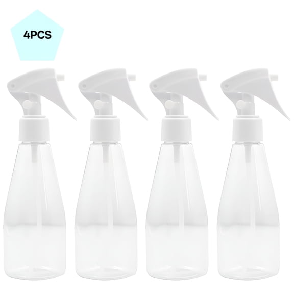 ACDANC 4 Sets 200ml Transparent Empty Spray Bottle Plastic Water Sprayer Portable Mist Atomizer Multifunctional Refillable Dispenser with Non-slip Buckle for Travel Makeup Lotion