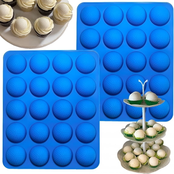 ACDANC 40-Cavity Silicone Golf Ball Cake Pop & Chocolate Mold Set  Ultimate Golf Theme Dessert Maker | Perfect for Cake Decorations,Hot Chocolate Bombs,Jelly,Pudding & Gelatin