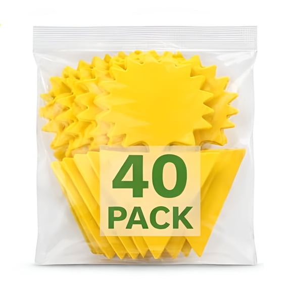 ACDANC 40-Pack Yellow Sticky Fruit Fly Traps for Plants, Sun-Shaped
