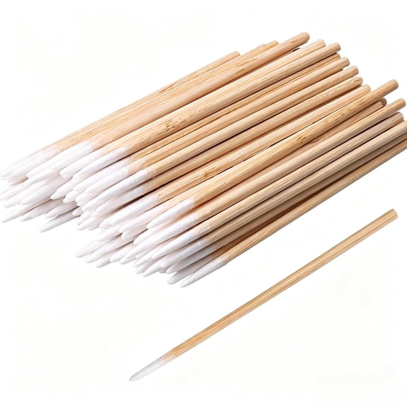 ACDANC 400Pcs Pointed Cotton Swabs,7Cm/2.75In Precision Microblading Cotton Swab Cotton Sticks Applicator for Eyebrow Tattoo Beauty Make-Up Nail Clean,Wood Handle Pointed Tip Head