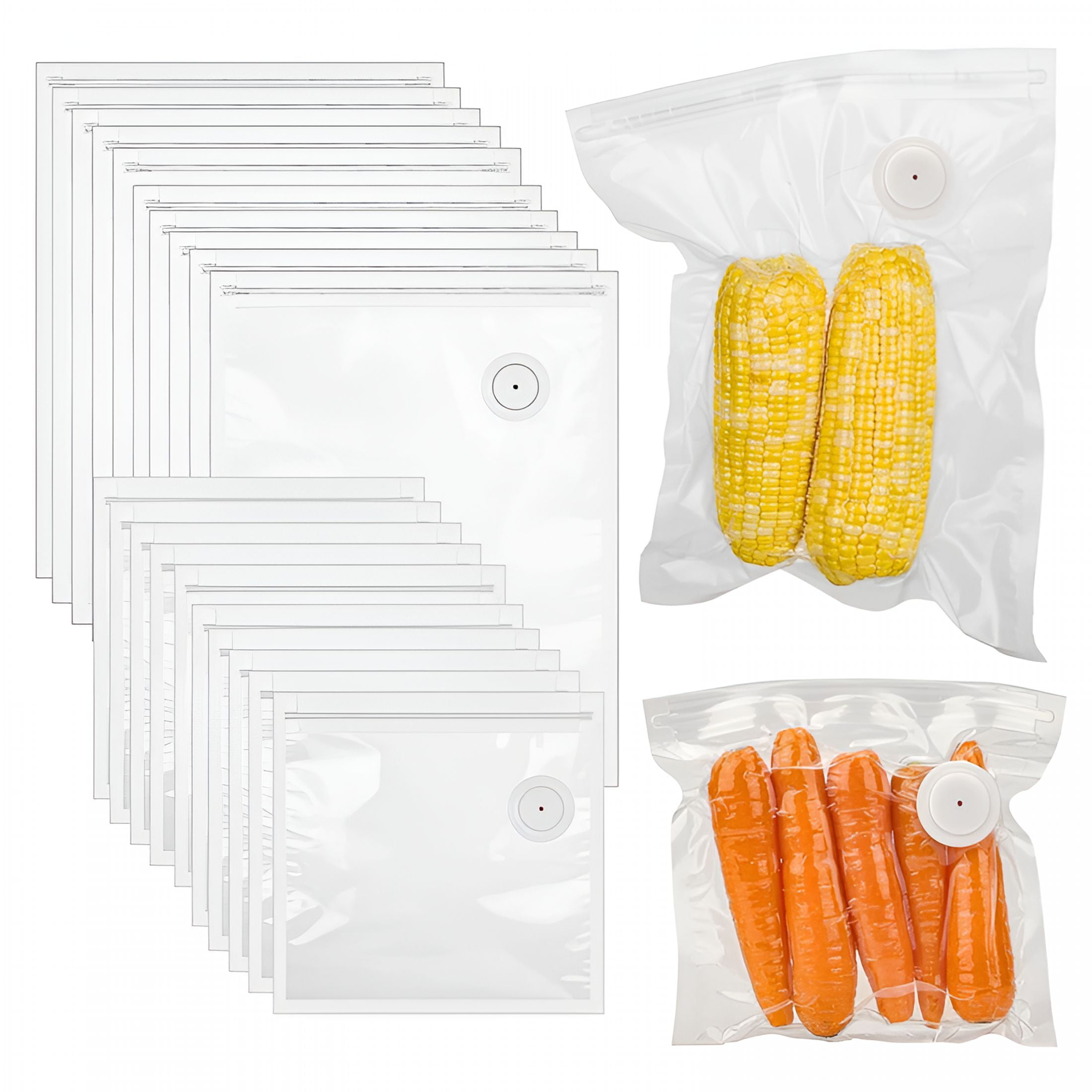 ACDANC 40PCS Vacuum Sealer Bags for Food with Air Valve, Reusable Sous Vide Bags (20 large+20 small)