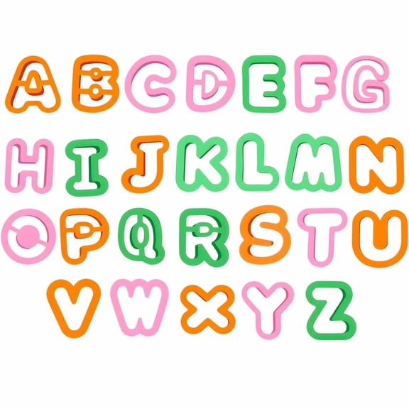 ACDANC 41Pcs Alphabet Playdough Cutter Set with Numbers Cutters, Mathematical Symbols, Colorful Alphabet Cookie Cutters, Durable Fondant Letter Cutter for Learning Letters, Number, Counting, and