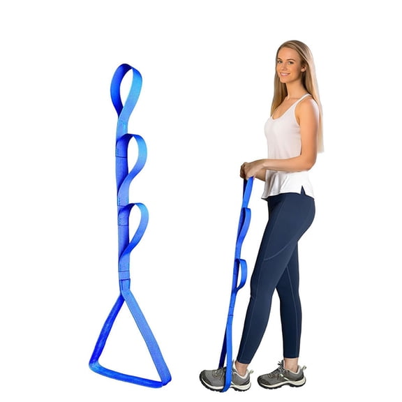ACDANC 42 Inch Long Leg Lifter,Leg Lifter After Hip Replacement with Aluminum Rod,Kit for Seniors Large Rigid Foot Loop&Sturdy Multiple Handles(Blue)