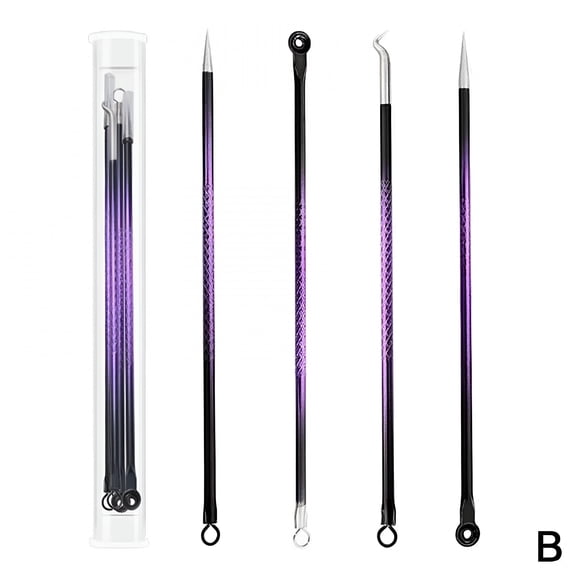 EXLEAF 4PCS Pimple Remover Tool Kit Comedone Acne Spot Zit Popper Blackhead Extractor