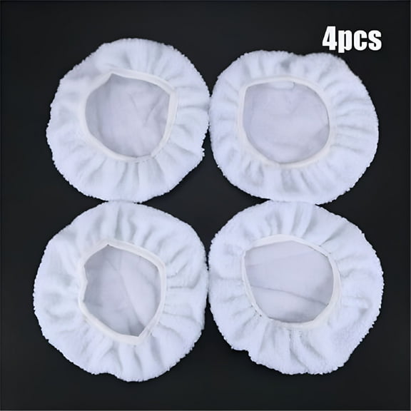 ACDANC 4Pcs 10 Inch Bonnet Polisher Pad, Soft Lamb Wool Buffing Attachment for Car Detailing, Waxing & Paint Restoration