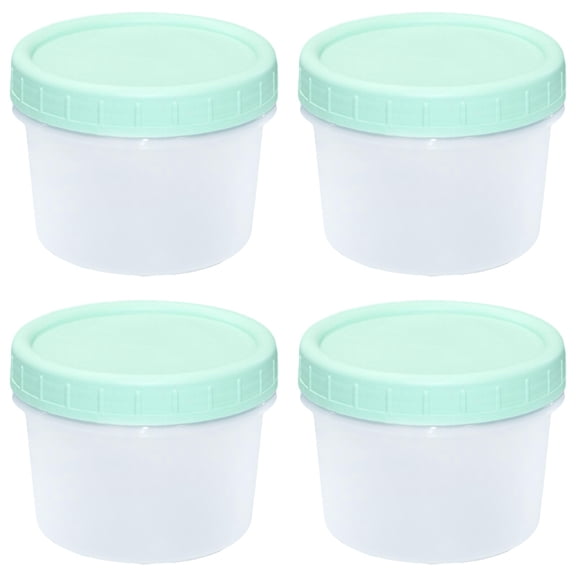 ACDANC 4Pcs 6Oz Plastic Containers with Lids,Food Storage Containers Used to Store Candies,Beans,Nuts,Salt,Sugar Ect,Reusable Dishwasher Freezer Safe Airtight Microwave&Dishwasher Safe Takeout Jar