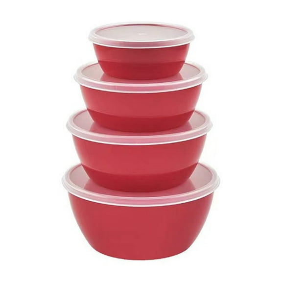 ACDANC 4Pcs Batter Bowl One Bowl and One Lid Plastic Mixing Bowls Colors Available Mixing Bowls with Lids Set Red