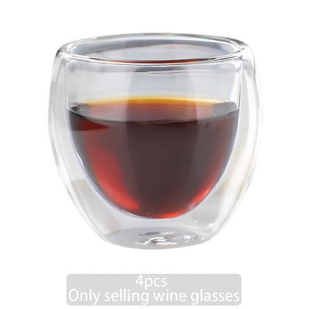 ACDANC 4Pcs Espresso Cups,Comfortable Grip Expresso Shots Cup,Rounded Rim Espresso Glass,80Ml