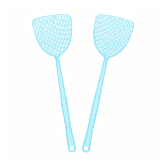 ACDANC 4Pcs Fly Swatter 5.5"X4.9" Plastic Manual Heavy Duty Long Handle Fly Swatter for Home Indoor Outdoor,Fly Swatters Blue