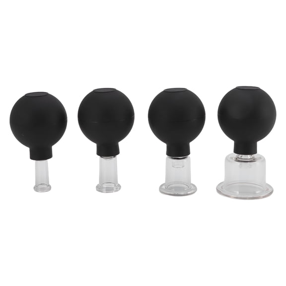 ACDANC 4Pcs Glass Cupping Set Silicone Ball Massage Vacuum Suction Cupping for Facial Skin
