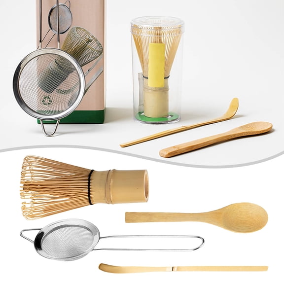 ACDANC 4Pcs Matcha Whisk Set,Matcha Bowl Matcha Set,Soft Finish Matcha Kit,Style1