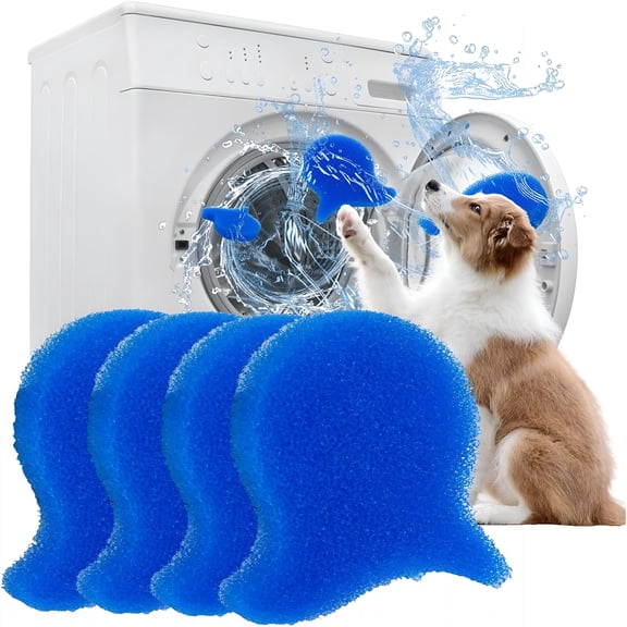 ACDANC 4Pcs Pet Hair Remover for Laundry - Reusable Lint Fur Catcher Tool, Effortlessly Removes Dog Cat & Dog Hair from Clothes in Washing Machine Hair Catcher