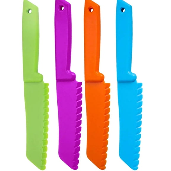 ACDANC 4Pcs Plastic Knives 4 Pack Kids Knife Plastic Kitchen Knife Plastic Silverware