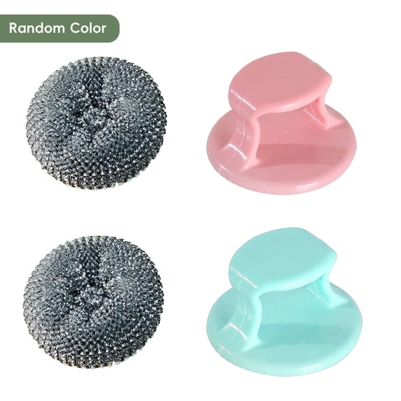 ACDANC 4Pcs Reusable Stainless Steel Scouring Pads,Non-Scratch Scrubbers,Removable Cleaning Ball