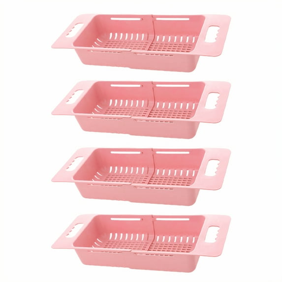 ACDANC 4Pcs Small Dish Drying Rack,Dish Racks,Dish Drainers for Kitchen Sink,Pink