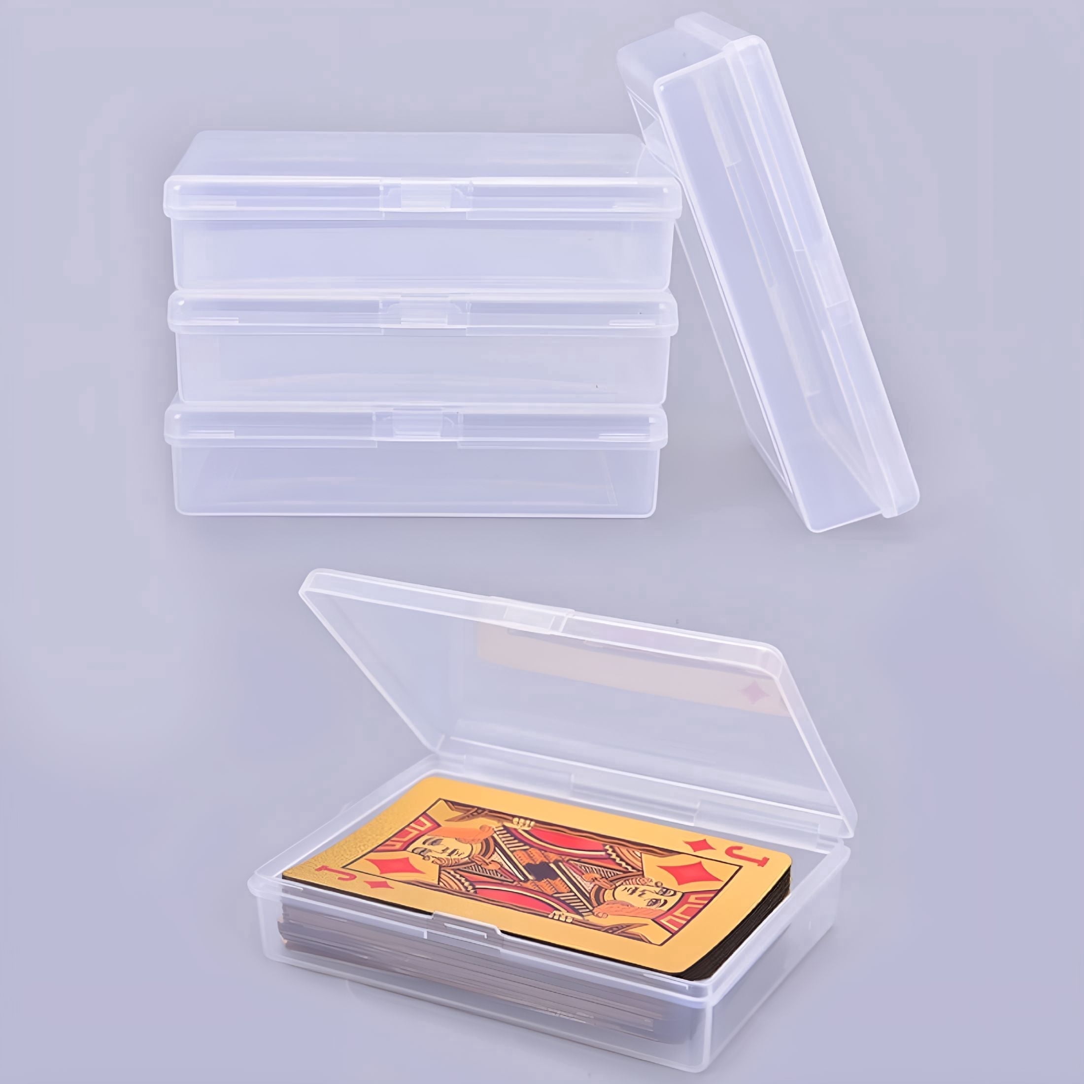 ACDANC 4pcs 10*7cm Transparent Plastic Boxes Playing Cards Container ...