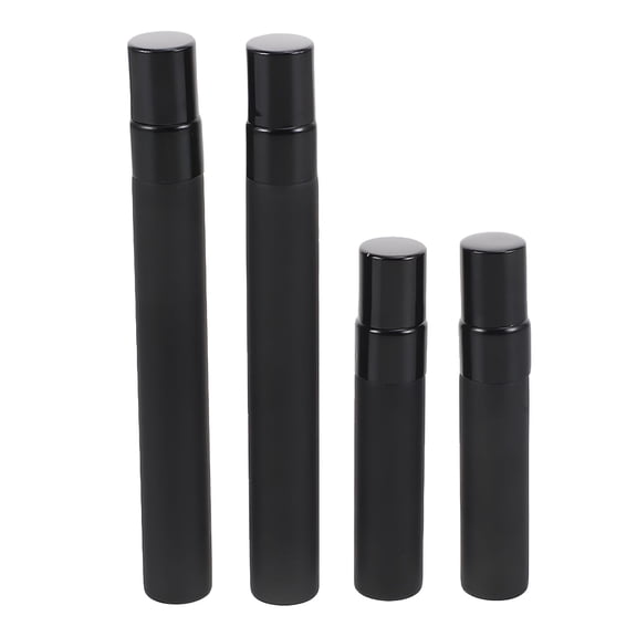 ACDANC 4pcs Frosted Black Glass Perfume Spray Atomizer Travel Bottles