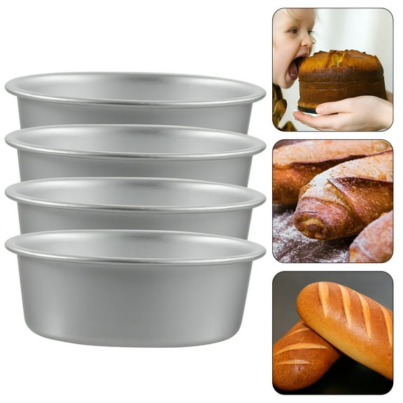 ACDANC 4pcs Oval Cheesecake Pan 4'' Nonstick Cake Mould Flan Baking Mould Small Aluminum Baking Pan For Oven