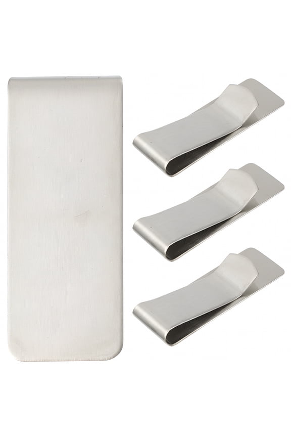 4pcs Stainless Steel Money Clips for Men Women Office