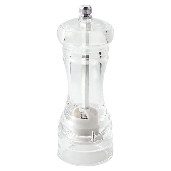 ACDANC 5 Inch Clear Acrylic Salt Mill, Adjustable Manual Grinder for Rock Salt, Transparent Spice Shaker with Ceramic Mechanism for Kitchen Dining Table