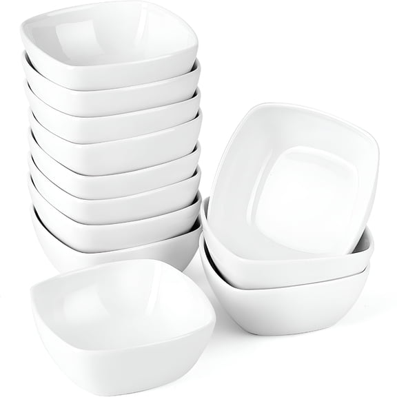 ACDANC 5 Oz Porcelain Dip Bowls Set,12 Pack Small Ramekins,Dipping Sauce Dishes,Stackable Tiny Ramekins for Pudding,Souffle,Brulee,Dessert,Snack,Charcuterie Boards Accessories,Oven Safe