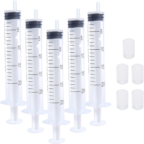 ACDANC 5 Packs 20ml Reusable Plastic Syringe with 5 Extraction Adapters for Perfumes Transfer to Empty Bottles
