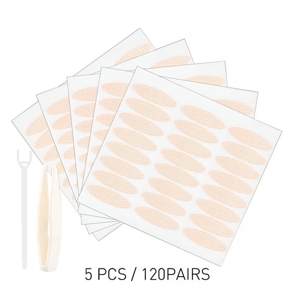 ACDANC 5 Packs Natural Invisible Lace Double Side Eyelid Tapes Stickers, Medical-use Fiber Eyelid Strips, Instant lift Eye Lid Without Surgery, Perfect for Hooded, Droopy, Uneven, Mono-eyelids