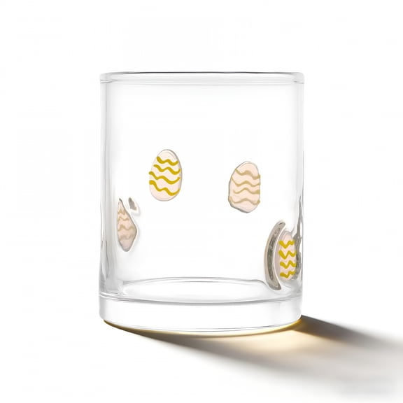 ACDANC 5 Pcs Easter Juice Glasses,12 Oz Stemless Wine Glasses,Double Old Fashioned Drinking Cups for Cold/Hot Drinks,Clear Glass Tumbler for Spring Holiday Drinks Party