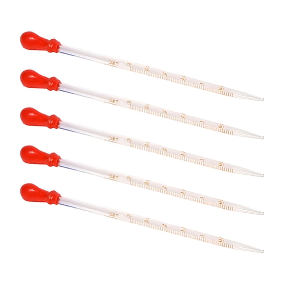 ACDANC 5 Pcs Glass Pipette Dropper 0.5ml,1ml,2ml,3ml,5ml,10ml,Liquid Dropper