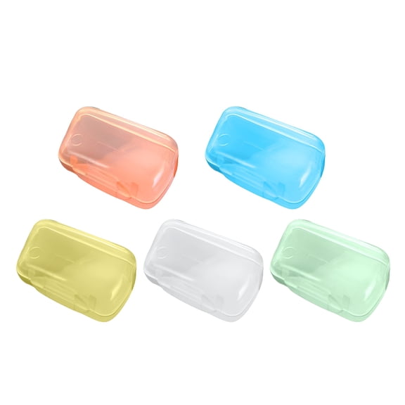 ACDANC 5 Piece Set Travel Toothbrush Head Covers Protector Cap Brush Pod Case Portable Plastic Clip for Household Travel,Bathroom,School,Camping,Business