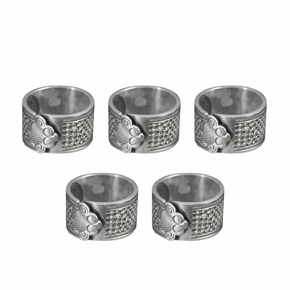 TUWAFE 5 Pieces Sewing Thimble Thimble for Hand Sewing Adjustable Opening Durable Fingertip Thimble Sewing Thimble Finger Protector for DIY Craft