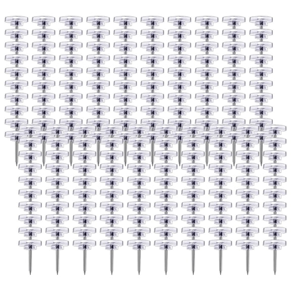 ACDANC 50/100/120/150/200 Pcs Clear Flat Head Short Push Pins in Storage Box for Wall,Durable Thumb Tacks Flat Thumbtacks Push Pin for Bulletin Board Display, Thumbtack for Cork Board(0.6X0.4")