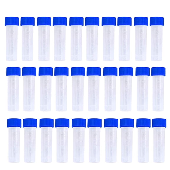 ACDANC 50 5Ml Plastic Graduated Vial Tube with Screw Caps,Small Test Sample Bottles Tubes Container with Lid
