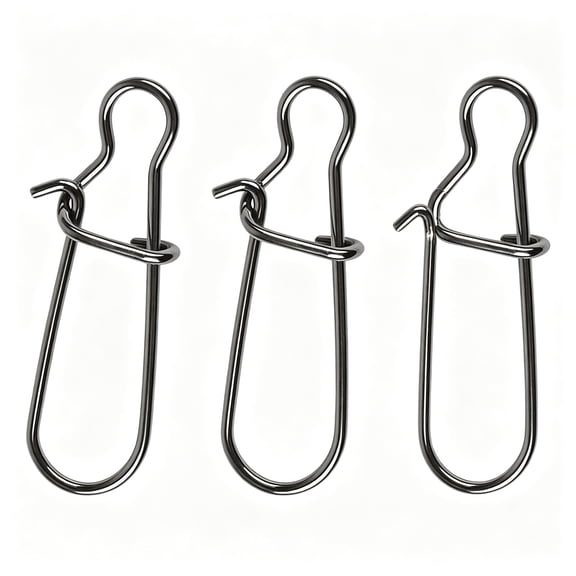 ACDANC 50 Pack double Lock Snaps Size #0-#8 Black Snap Swivel Slid Rings Stainless Steel Fishing Tackle 0#