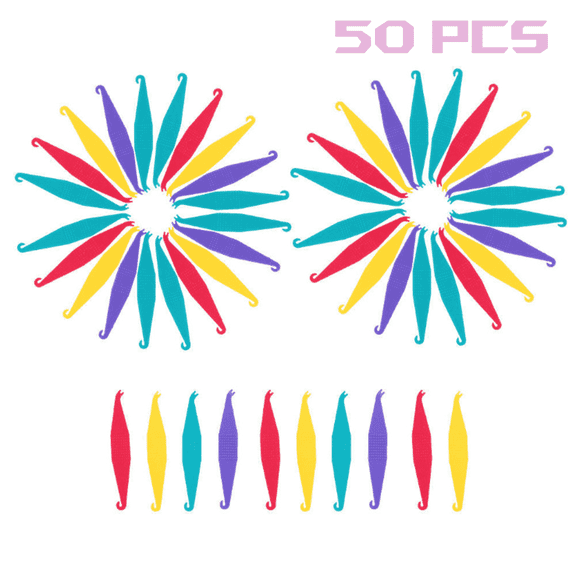 XIRQI 50 Pcs Braces Rubber Bands Elastic Rubber Bands Placers Rubber Bands Hooks Disposable Orthodontic Rubber Bands for Braces