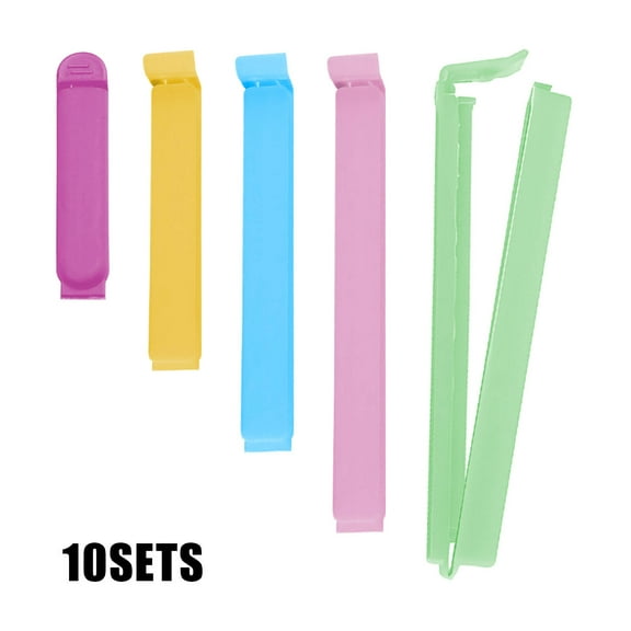 ACDANC 50 Pcs Chip Clips,Strong Seal Bag Sealing Clips,Anti-Slip Spring Action Food Clips,Various Size,Multicolor
