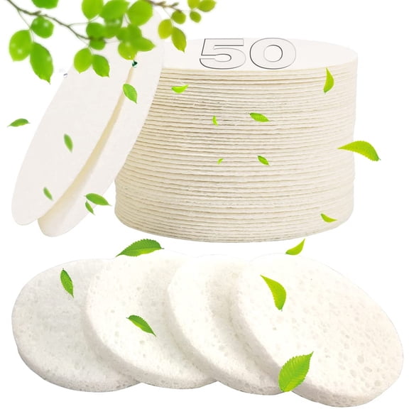 ACDANC 50 Pcs Compressed Facial Sponges for Estheticians-Cellulose Face Sponge Cosmetic Spa Sponges for Face Cleansing,Massage,Pore Exfoliating,Mask,Makeup Removal