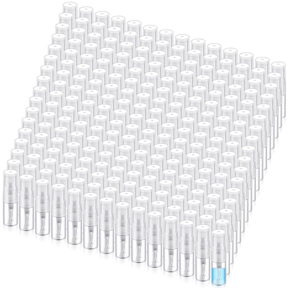 ACDANC 50 Pcs Mini Spray Bottles 2 Ml Clear Glass Perfume Bottles Refillable Fine Mist Perfume Atomizer Portable Empty Sample Containers for Cleaning, Essential Oils, Travel (Clear Cap)