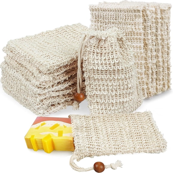 ACDANC 50 Soap Bags Mesh Exfoliating,100% Natural Sisal Soap Pouch,Soap Savers for Shower Use Like Massaging and Scrubbing(5.3 3.7Inches),50 Pcs 100% Natural Sisal Soap Bag