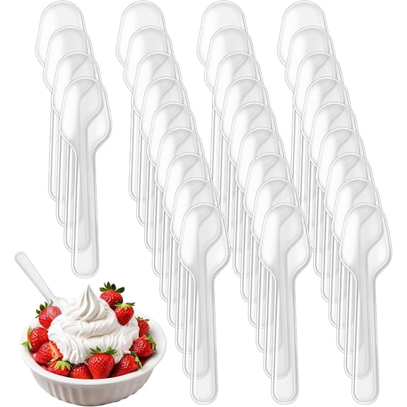 ACDANC 500 Count 3 Inch Mini Spoons - Clear Plastic Tasting Spoons for Desserts, Jello Shots, Pudding & Appetizers - Disposable Small Sample Spoons for Parties, Catering and Events