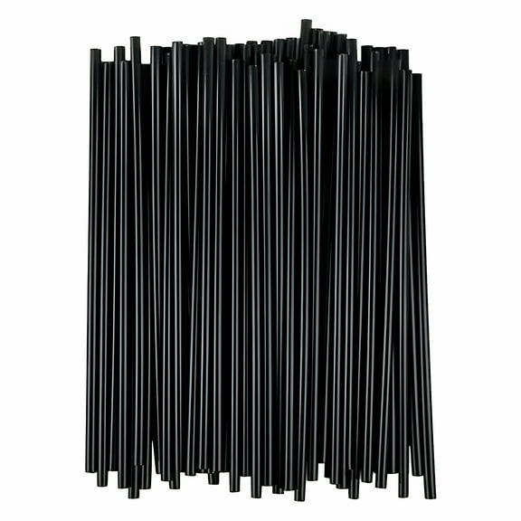 ACDANC 500 Pcs Plastic Straws,5.12" Straight Disposable Black Hot Drinking Coffee Stirrers,0.12" Diameter,for Tea Cup Cocktail Party Supplies,Home Bar Water Cold Drink Accessories