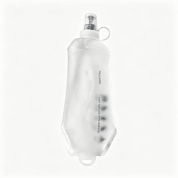 ACDANC 500Ml Soft Flask, Foldable Running Water Bottle, Tpu Folding Soft Water Flask, Bpa-Free Collapsible Flask for Hydration Pack Running Vest, Cycling, Climbing, Hiking - 1Pcs, White