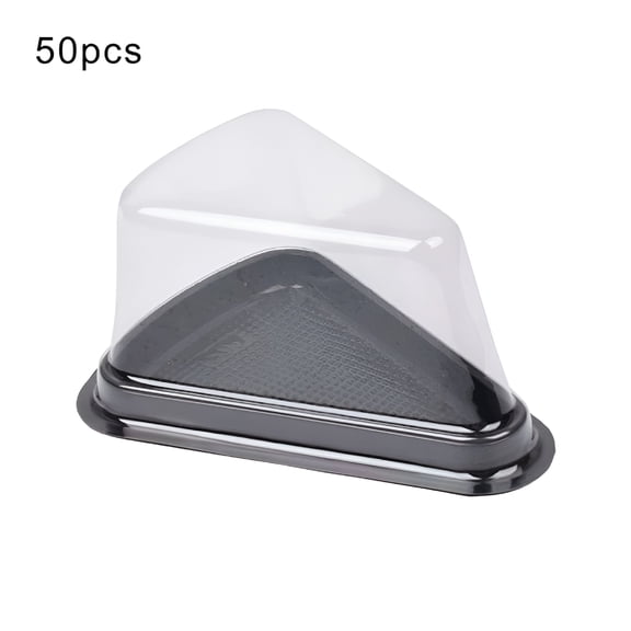 ACDANC 50Pack Cake Slice Containers,Individual Disposable Triangle Plastic Cake Boxes,for Pie Cheesecake Dessert