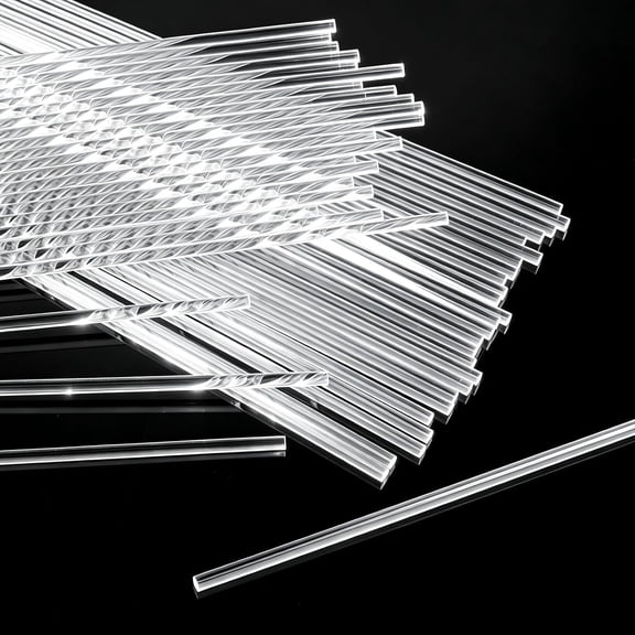 ACDANC 50Pcs Acrylic Dowel Rods, Clear Sticks for Cake Topper, Lollipop, Diy Craft | Clear Acrylic Rods, Reusable, Food Safe for Drink Stirrers, Plant Stakes, Diy Crafts, Party Decor