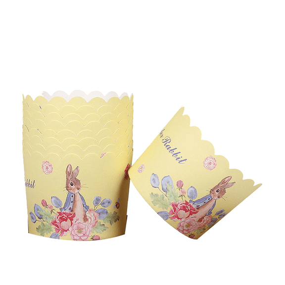 ACDANC 50Pcs Cake Box,Microwave Safe Cupcake Carrier,Oil-Resistant Design Multiple Sizes Available Mini Cupcake Liners,Apple Bunny