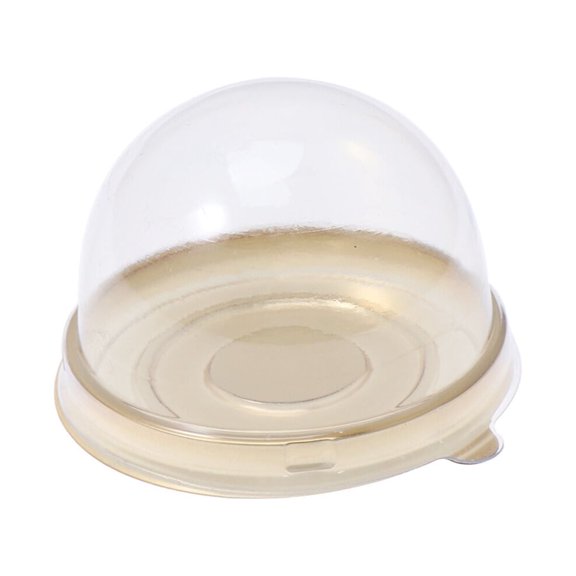 ACDANC 50Pcs Cake Boxes Clear Muffins Dome Boxes Mooncake Boxes Cupcake Boxes with Lids (Golden Bottom) Individual Cupcake Containers