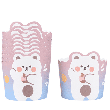 ACDANC 50Pcs Cupcake Liners,Eco-Friendly Materials Cake Box,Refrigeration Safe Easy to Release From Molds Cupcake Boxes,Hug Bear