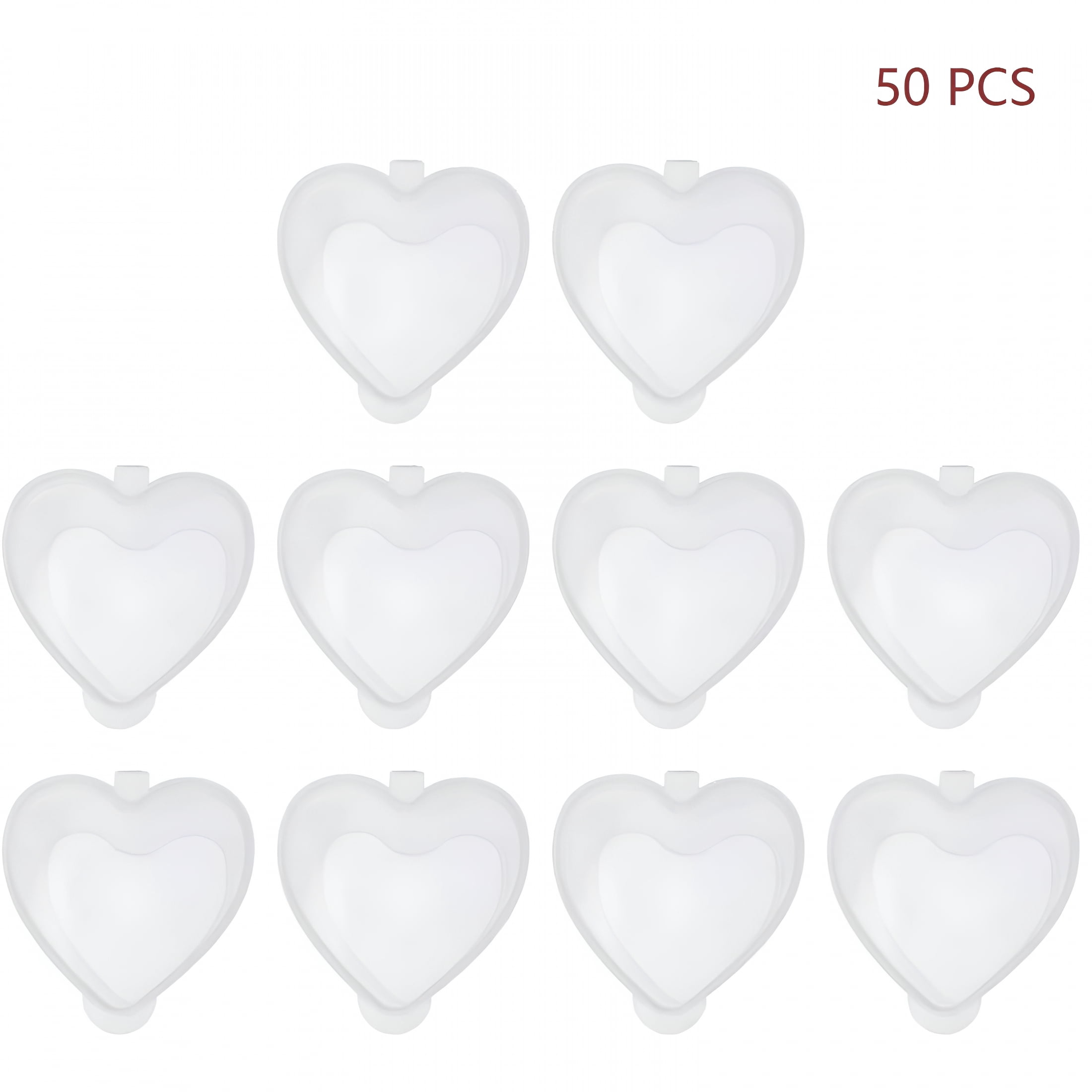 ACDANC 50Pcs Heart Shaped Transparent Pp Storage Container with Lid ...