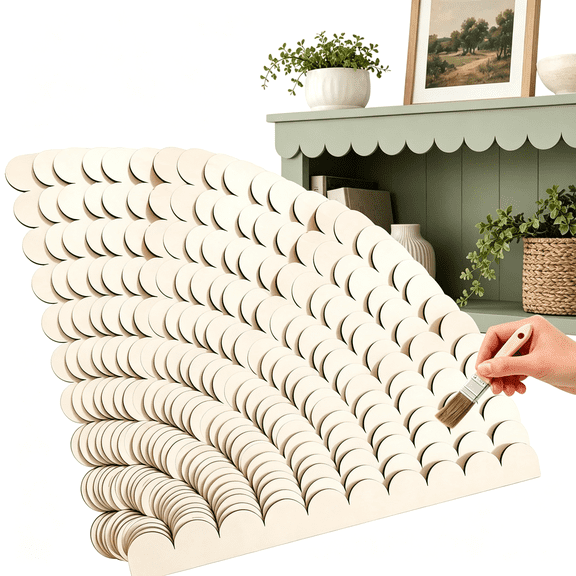 ACDANC 50Pcs Unfinished Scalloped Wood Trim,15.75X1.57 in Decorative Wooden Molding Trim,2.5Mm Scalloped Edge Moulding for Wall Cabinet Shelf Window Door Diy Home Decor