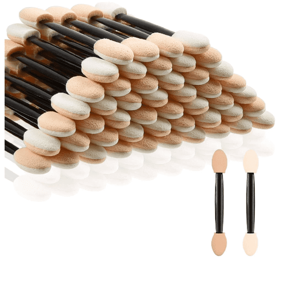 ACDANC 50pcs Eyeshadow Applicators,Disposable Makeup Applicators,Dual-Ended Design Strong Powder-Grabbing Power Eye Makeup Tools,Skin-Friendly Sponge Eyeshadow Brushes